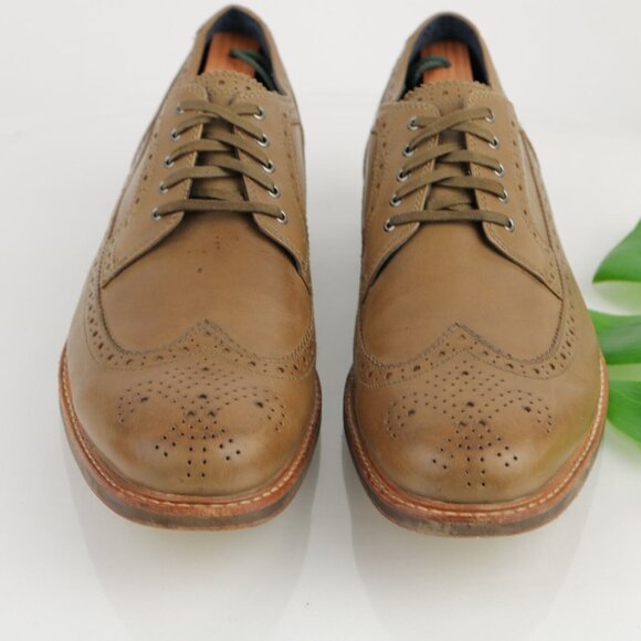 Cole Haan Mens Modern Classics Oxford Size 13 M Tan Leather Wingtip Dress Shoe - Picture 4 of 12